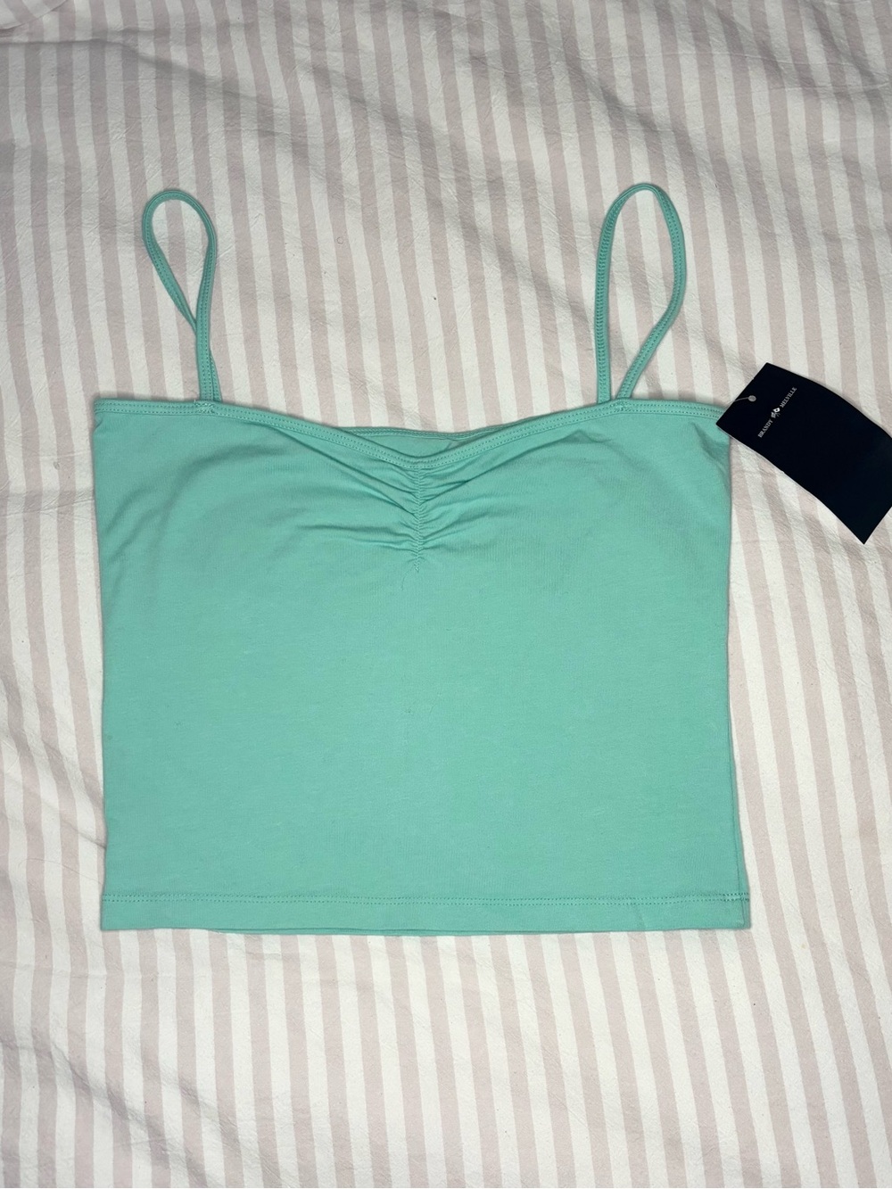 Brandy Melville Teal Spaghetti Strap Crop Top